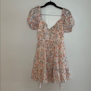 Pink Sweetheart Puff Sleeve Smocked Mini Dress